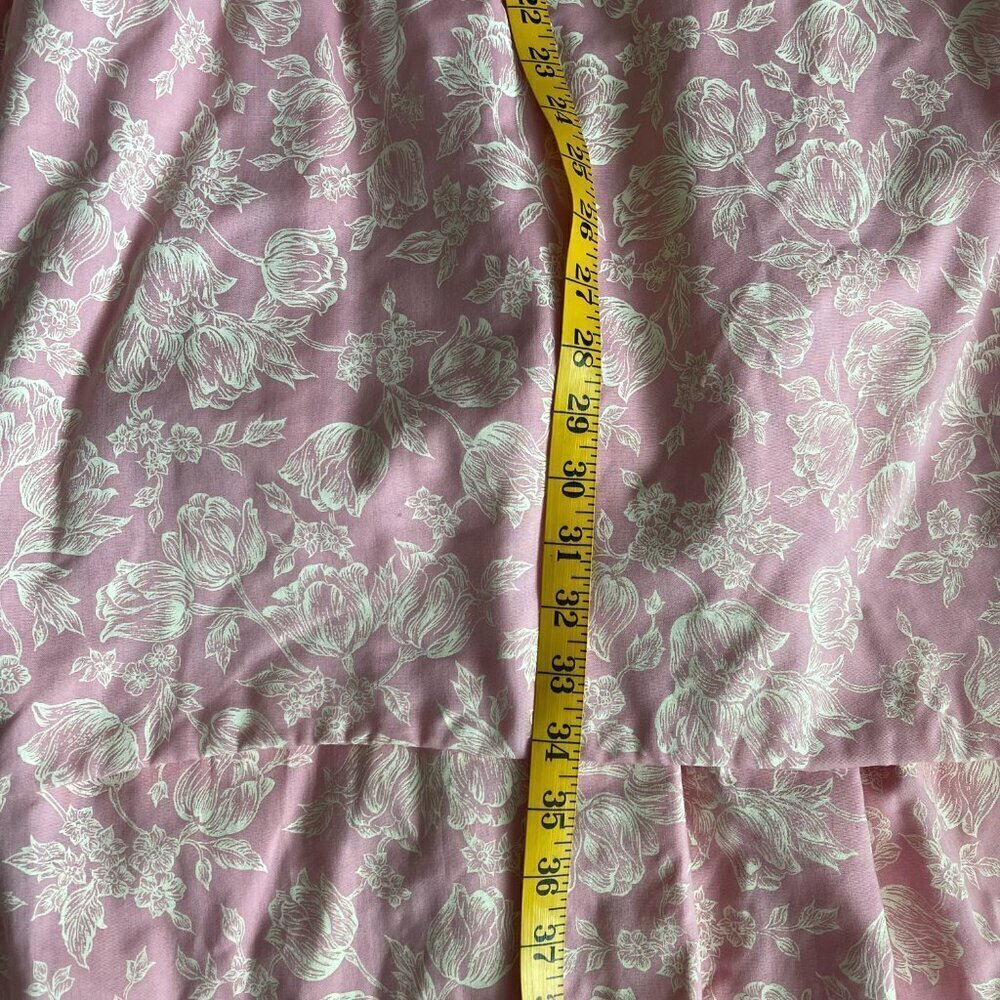 Vintage Handmade Pink and White Floral Ruffle Dress Size 10-12 - Picture 7 of 8